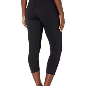 Juicy Couture Women's High Waisted Crop Yoga Tight, Deep Black, Large