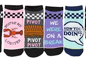 Hyp Friends TV Show Checkered Top Pattern Juniors/Womens 6 Pack Ankle Socks