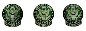 united states army veteran lapel pin, 1 inch, pack of 3