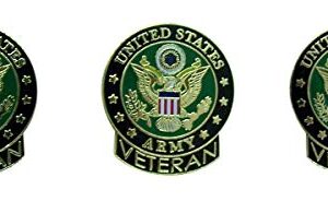 United States Army Veteran Lapel Pin, 1 Inch, Pack of 3