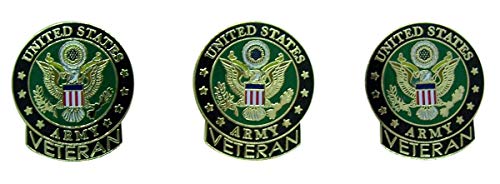 United States Army Veteran Lapel Pin, 1 Inch, Pack of 3