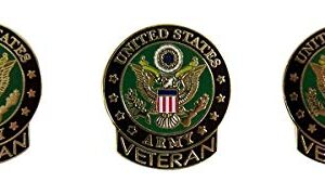 United States Army Veteran Lapel Pin, 1 Inch, Pack of 3