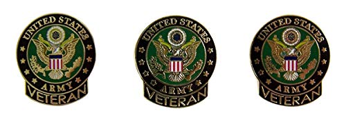 United States Army Veteran Lapel Pin, 1 Inch, Pack of 3