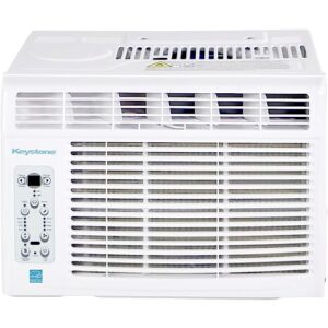 keystone energy star 12,000 btu window mounted air conditioner & dehumidifier with smart remote control - window ac unit for apartment, living room, garage & medium sized rooms up to 550 sq.ft.