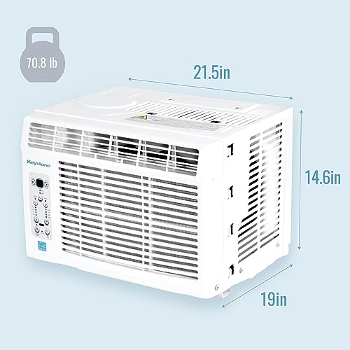 Keystone Energy Star 12,000 BTU Window Mounted Air Conditioner & Dehumidifier with Smart Remote Control - Window AC Unit for Apartment, Living Room, Garage & Medium Sized Rooms up to 550 Sq.Ft.