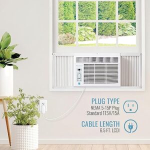 Keystone Energy Star 12,000 BTU Window Mounted Air Conditioner & Dehumidifier with Smart Remote Control - Window AC Unit for Apartment, Living Room, Garage & Medium Sized Rooms up to 550 Sq.Ft.