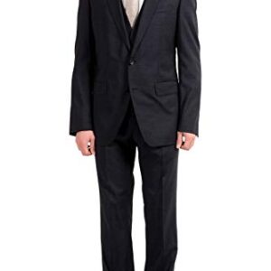 Hugo Boss "Huge6/Genius4WE Men's 100% Wool Three-Piece Suit US 40L IT 50L Blue