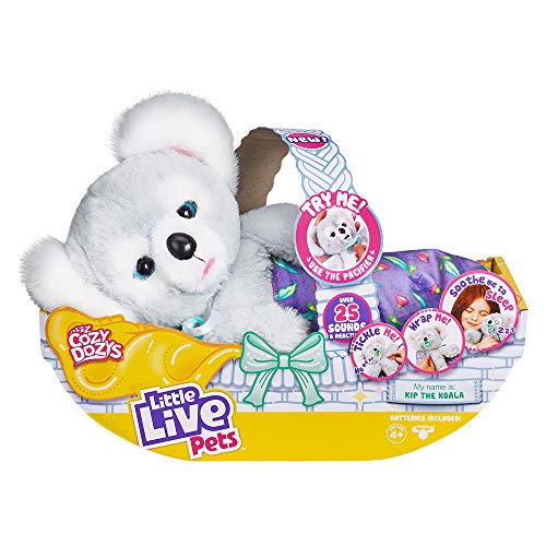 Little Live Pets Cozy Dozy Kip The Koala Bear - Over 25 Sounds and Reactions | Bedtime Buddies, Blanket and Pacifier Included | Stuffed Animal, Best Nap Time, Interactive Bear - Styles May Vary