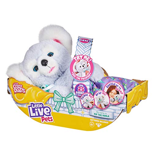 Little Live Pets Cozy Dozy Kip The Koala Bear - Over 25 Sounds and Reactions | Bedtime Buddies, Blanket and Pacifier Included | Stuffed Animal, Best Nap Time, Interactive Bear - Styles May Vary