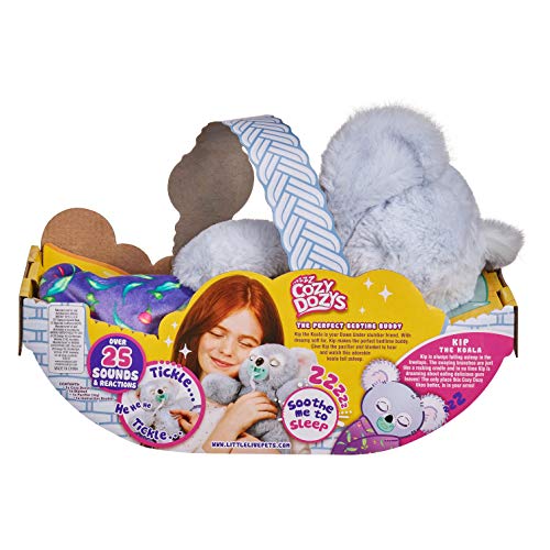 Little Live Pets Cozy Dozy Kip The Koala Bear - Over 25 Sounds and Reactions | Bedtime Buddies, Blanket and Pacifier Included | Stuffed Animal, Best Nap Time, Interactive Bear - Styles May Vary