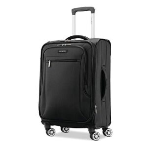 samsonite ascella x softside expandable luggage with spinners, black, carry-on 20-inch