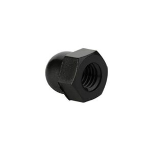 M6-1.00 Acorn Nuts Nylon Hex Cap Nut Inner Threaded Protection Cover, Black, Quantity 25