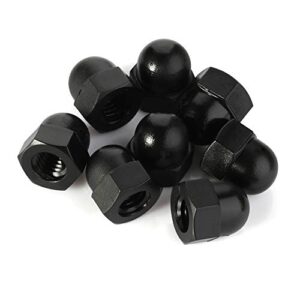 M6-1.00 Acorn Nuts Nylon Hex Cap Nut Inner Threaded Protection Cover, Black, Quantity 25