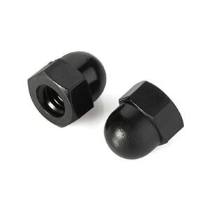 M6-1.00 Acorn Nuts Nylon Hex Cap Nut Inner Threaded Protection Cover, Black, Quantity 25