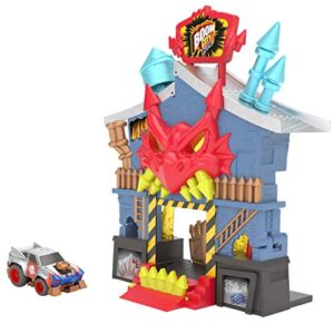 boom city racers - fireworks factory - 3 in 1 transforming playset - rip, race, explode | includes exclusive collectible car - thrilling fun, engaging play