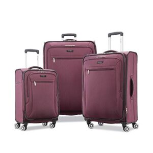 Samsonite Ascella X Softside Expandable Luggage with Spinners, Plum, Checked-Medium 25-Inch