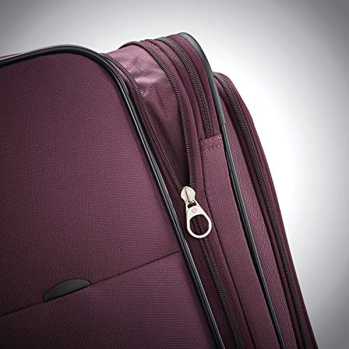 Samsonite Ascella X Softside Expandable Luggage with Spinners, Plum, Checked-Medium 25-Inch