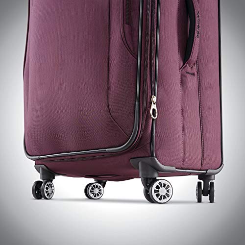 Samsonite Ascella X Softside Expandable Luggage with Spinners, Plum, Checked-Medium 25-Inch