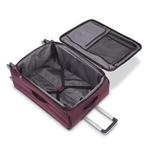 Samsonite Ascella X Softside Expandable Luggage with Spinners, Plum, Checked-Medium 25-Inch