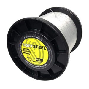 soft steel ultra premium monofilament clear 1,100 yard spool- 30-pound