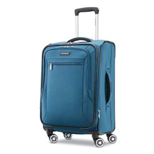 samsonite ascella x softside expandable luggage with spinners, teal, carry-on 20-inch