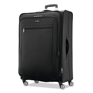 samsonite ascella x softside expandable luggage with spinners, black, checked-large 29-inch