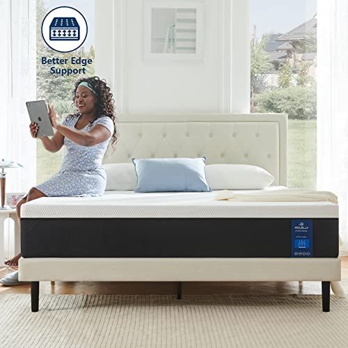 Molblly King Size Mattress, 12 Inch Premium Cooling-Gel Memory Foam Mattress Bed in a Box, Cool King Bed Supportive & Pressure Relief with Breathable Soft Fabric Cover, Medium Firm