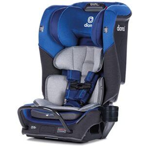 diono radian 3qx 4-in-1 rear & forward facing convertible car seat, safe+ engineering 3 stage infant protection, 10 years 1 car seat, ultimate protection, slim fit 3 across, blue sky