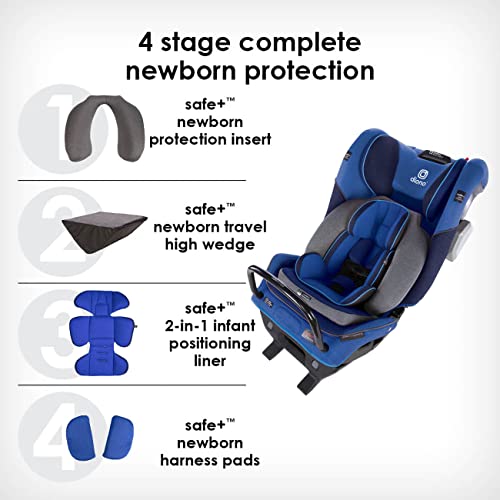 Diono Radian 3QXT 4-in-1 Rear and Forward Facing Convertible Car Seat, Safe Plus Engineering, 4 Stage Infant Protection, 10 Years 1 Car Seat, Slim Fit 3 Across, Blue Sky