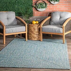 nuloom wynn braided indoor/outdoor accent rug, 3x5, aqua