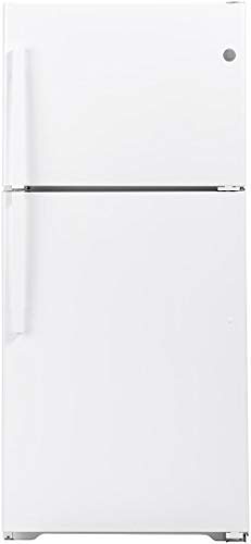 GE 30 Inch Freestanding Top Freezer Refrigerator with 19.11 cu. ft. Total Capacity, 2 Glass Shelves, 5.6 cu. ft. Freezer Capacity, Right Hinge, Crisper Drawer, Frost Free Defrost (White)
