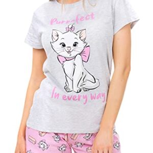 Disney Pajama for Women | Ladies Aristocats Pajamas | Cotton Short PJ Set Grey XX-Large