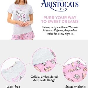 Disney Pajama for Women | Ladies Aristocats Pajamas | Cotton Short PJ Set Grey XX-Large