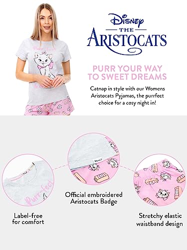 Disney Pajama for Women | Ladies Aristocats Pajamas | Cotton Short PJ Set Grey XX-Large