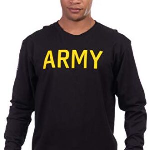 Army PT Style Shirt | U.S. Military Physical Training Workout Long Sleeve T-Shirt, Black-(LSBLK,XL)