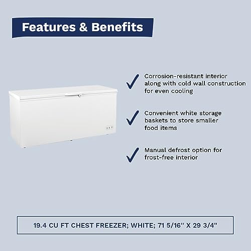 Kratos Refrigeration 69K-749HC Solid Top Chest Freezer, 19.4 Cu. Ft. Capacity