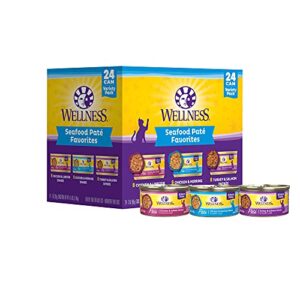 wellness complete health seafood pate favorites variety pack, 3 ounces (pack of 24)