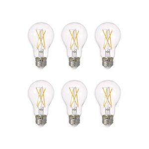 sylvania led truwave natural series light bulb, 60w equivalent, efficient 8w a19, medium base, dimmable, 800 lumens, 2700k, soft white, clear - 6 count (pack of 1) (40806)