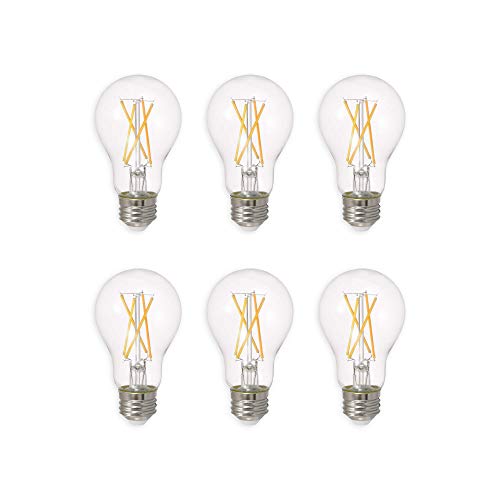 SYLVANIA LED TruWave Natural Series Light Bulb, 60W Equivalent, Efficient 8W A19, Medium Base, Dimmable, 800 Lumens, 2700K, Soft White, Clear - 6 Count (Pack of 1) (40806)