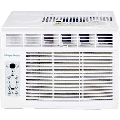 Keystone 8,000 BTU Window Mounted Air Conditioner & Dehumidifier with Smart Remote Control - Quiet Window AC Unit for Apartment, Living Room, Bathroom & Small-Medium Rooms up to 350 Sq.Ft.