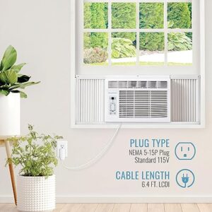 Keystone 8,000 BTU Window Mounted Air Conditioner & Dehumidifier with Smart Remote Control - Quiet Window AC Unit for Apartment, Living Room, Bathroom & Small-Medium Rooms up to 350 Sq.Ft.