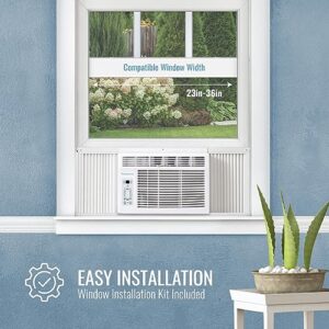 Keystone 8,000 BTU Window Mounted Air Conditioner & Dehumidifier with Smart Remote Control - Quiet Window AC Unit for Apartment, Living Room, Bathroom & Small-Medium Rooms up to 350 Sq.Ft.