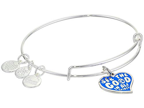 Alex and Ani Barbie Charm Bangle Bracelet Silver/See The Good in All Things One Size, Shiny Silver (AS20EBBAR8SS)