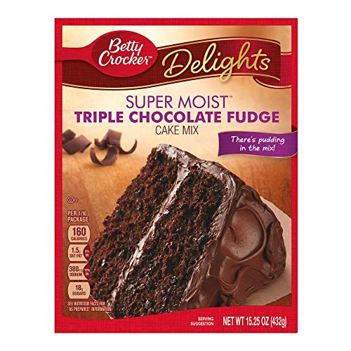 Betty Crocker Triple Chocolate Fudge Cake Mix and Chocolate Frosting Bundle (2 Items)