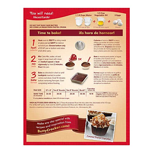 Betty Crocker Triple Chocolate Fudge Cake Mix and Chocolate Frosting Bundle (2 Items)