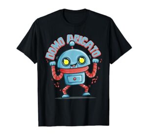 japanese retro 80s music party robot domo arigato eighties t-shirt