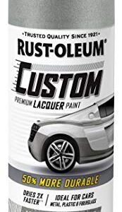 Rust-Oleum 323351 Automotive Custom Lacquer Spray Paint, 11 oz, Metallic Silver