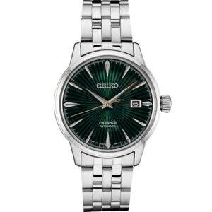 seiko new presage automatic green sunray dial stainless steel men's watch srpe15