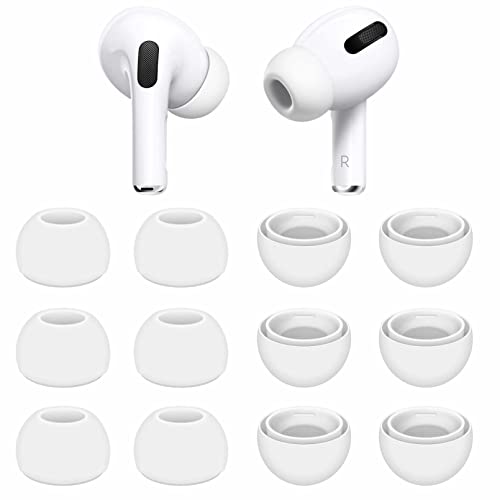 6 Pairs Compatible with AirPods Pro and Pro 2 Ear Tips Buds, Small Size Replacement Silicone Rubber Eartips Earbuds Gel Cover Accessories Compatible with AirPods Pro 2 and Pro - Small White