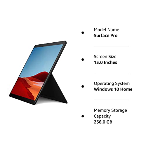 Microsoft Surface Pro X – 13" Touch-Screen – Microsoft SQ1-16GB Memory - 256GB Solid State Drive – WiFi + 4G LTE – Matte Black (Renewed)